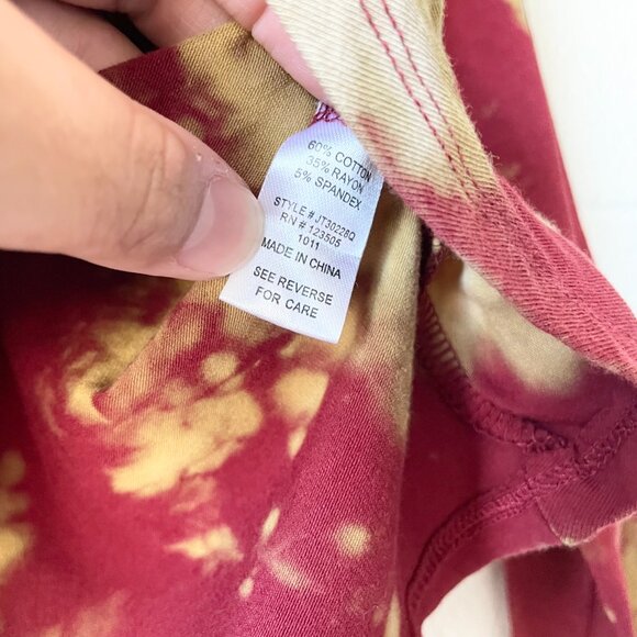 Hearts & Hips Custom Bleached Scrunched Gryffindor Top Blouse Women's Medium - Picture 4 of 4